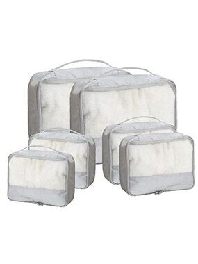 6 Piece Packing Cubes Set Travel Organizer Luggage Bags Nylon Mesh Suitcase Set